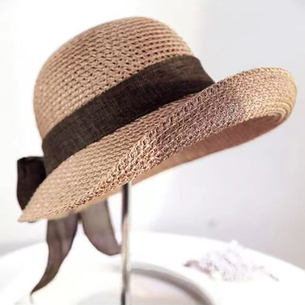 Women's Raffia Straw With Bowknot Kentucky Derby Church Hats
