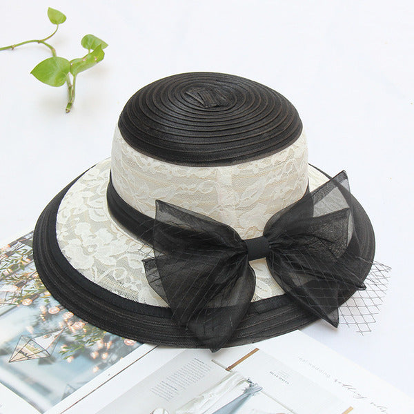 Women's Wide Brim Organza With Bowknot Kentucky Derby Church Hats