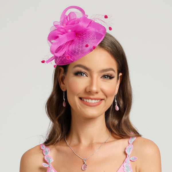 Women's Mesh With Faux Feather Pearl Tulle Kentucky Derby Fascinators With Clip