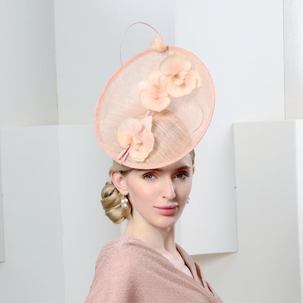 Women's Sinamay With Flower Kentucky Derby Saucer Hats Fascinators With Headband