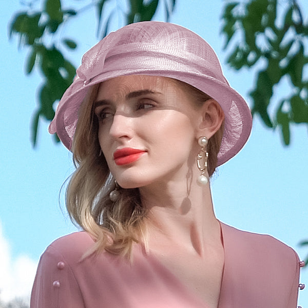 Women's Sinamay With Bowknot Kentucky Derby Cloche Hats Church Hats