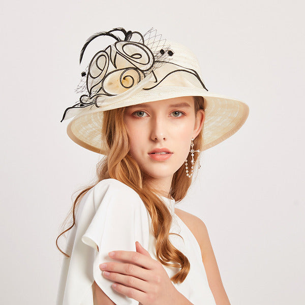 Women's Wide Brim Polyester With Flower Kentucky Derby Church Hats