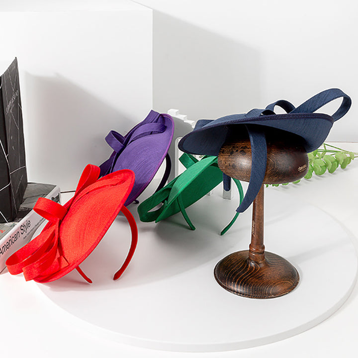 Elegant Sinamay Saucer Hatinator with Structured Bow for Kentucky Derb ...
